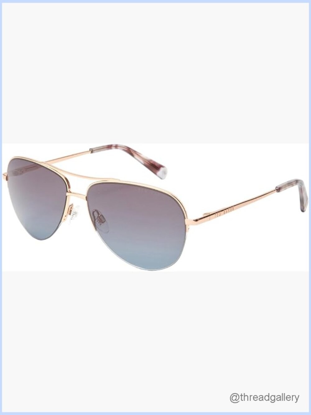 Women's Aviator Half-Rim Sunglasses UV400 Protection 57mm